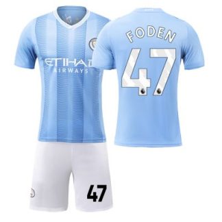 FODEN 47 Moški Nogometna dresi Manchester City Domači 2023-24 Kratek rokav + hlače