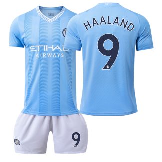 HAALAND 9 Moški Nogometni dresi Manchester City Domači Kratek Rokav + Kratke hlače 2023-24