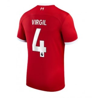 Poceni Moški Nogometni dresi Liverpool Domači Kratek Rokav 2023-24 Virgil van Dijk 4