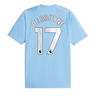 Poceni Moški Nogometni dresi Manchester City Domači Kratek Rokav 2023-24 z lastnim imenom Kevin De Bruyne 17