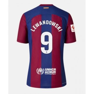 Lewandowski 9 Ženski Nogometni dresi Barcelona Domači 2023-24 Kratek Rokav Robert
