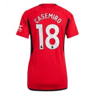 Poceni Manchester United Domači Ženski Nogometni dresi 2023 2024 Kratek Rokav Casemiro 18