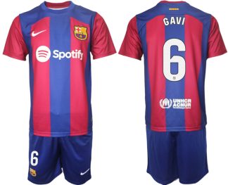 Moški Nogometni dresi komplet Barcelona Domači 2023-24 nogometni dresi GAVI 6