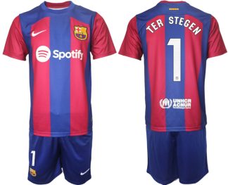 Moški Nogometni dresi komplet Barcelona Domači 2023-24 nogometni dresi TER STEGEN 1