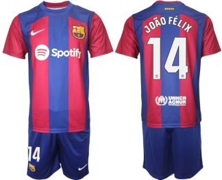 Najcenejši Moški Nogometni dresi komplet Barcelona Domači 2023-24 z imenom JOÂO FÉLIX 14
