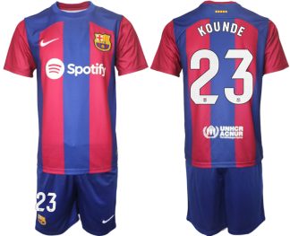 Najcenejši Moški Nogometni dresi komplet Barcelona Domači 2023-24 z imenom KOUNDE 23