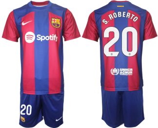 Najcenejši Moški Nogometni dresi komplet Barcelona Domači 2023-24 z imenom S.ROBERTO 20