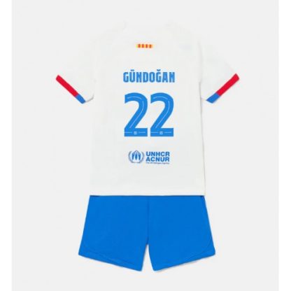 Najcenejši Otroški Nogometni dresi komplet Barcelona Gostujoči 2023-24 Ilkay Gundogan 22