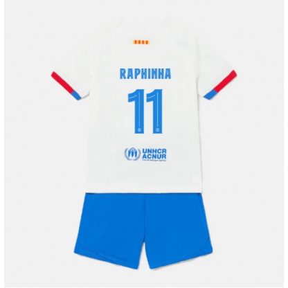 Najcenejši Otroški Nogometni dresi komplet Barcelona Gostujoči 2023-24 Raphinha Belloli 11