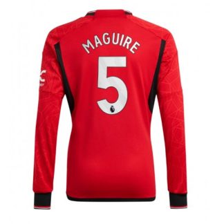kje kupiti Moški Nogometni dresi Manchester United Domači 2023-24 Dolgi Rokav Harry Maguire 5