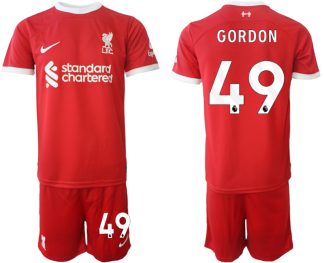 Novo Moški Nogometni dresovi kompleti Liverpool Domači 2023 2024 tisk Kaide Gordon 49